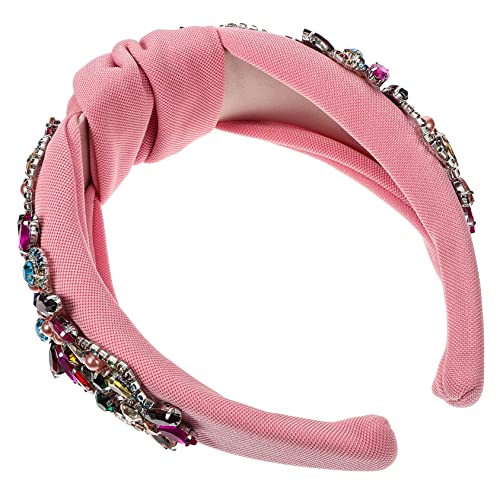 FOMIYES Diamant- Und Perlenstirnband Geknotetes Stirnband Für Damen Mädchen Stirnbänder Haarschmuck Haarreifen Mit Strassknoten Zartes Haarband Haarspange Kreuzen Fräulein Stoff Kleidung von FOMIYES