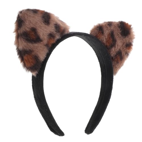 FOMIYES Leopardenmuster Katzenohren Haarreif Für Süßes Flauschiges Tierohren-accessoire Für Cosplay Festivals Und Partys Bequem Und Zu Tragen von FOMIYES