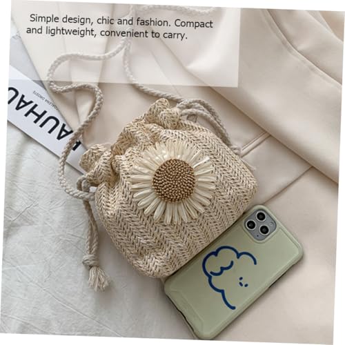 FOMIYES Strapazierfähige Gestrickte Damen Crossbody Tasche Weiß Leichte Umhängetasche Praktische Strand Alltagstasche Modische Kleine Handtasche für Freizeit Arbeit und Urlaub von FOMIYES