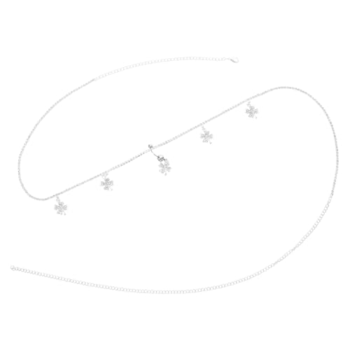 FOMIYES Strass Bauchkette Sommer Strand Strass Körperschmuck Verstellbare Körperkette Für Damen Mit Kleeblatt Anhänger Für Partys von FOMIYES