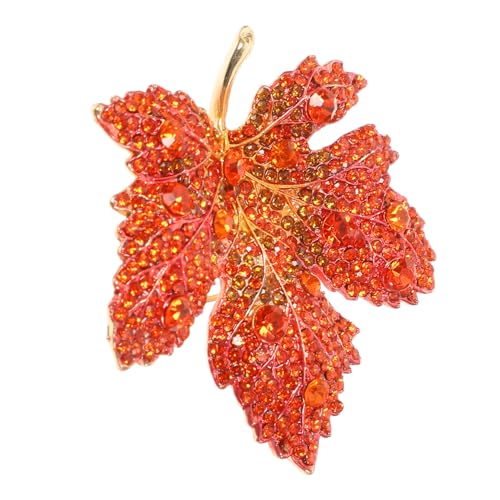 FOMIYES Strass Broschenclip Herbstbrosche Ahornblatt Form Pin Damen Schmuck für Anzug Kleid Schal Tasche Vielseitig Tragbar von FOMIYES