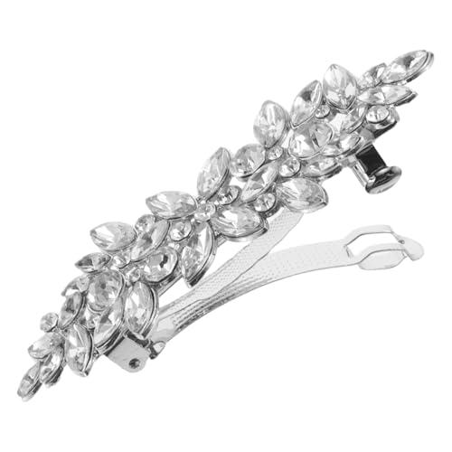 FOMIYES Strass Haarklammer Silber Glitzernde Haarspange für Damen Mädchen Hochzeit Party Braut Haarschmuck Seitenpony Haarschmuck Alltagsstyling Kompakt Sicher von FOMIYES