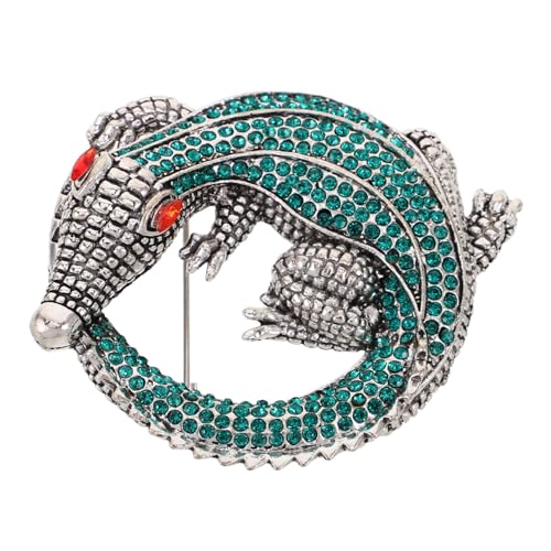 FOMIYES Strass Krokodil Brosche Herren Anstecknadel mit Funkelnden Kristallen Langlebiges Design Edles Accessoire für Jacken Anzüge und Business Outfits Einzigartiger Stil und von FOMIYES