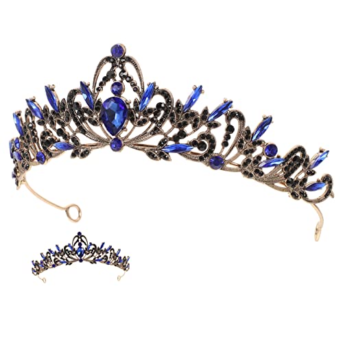 FOMIYES Strass-Krone Band Hochzeit Party Rezeption Braut- Kronen und Diademe mädchen stirnbänder Frauen-Tiara Kopfschmuck mit Retro-Krone Tiara für Braut Strasssteine von FOMIYES