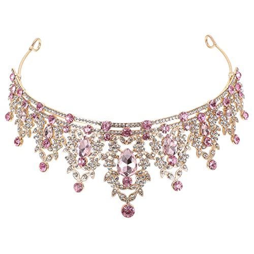 FOMIYES Strass-Krone Braut Tiara für Brautduschendekorationen Brautjungfern Geburtstagsschärpe u Kronen Glitzer Hochzeit Tiara Tiara-Verzierung Tiara-Krone Zinklegierung von FOMIYES