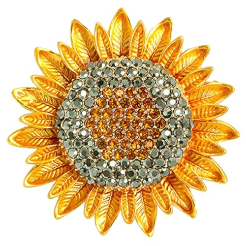 FOMIYES Strass Sonnenblume Brosche Damen Anstecknadel Schmuck für Pullover Schal Festliche Blumenbrosche für Hochzeit Party von FOMIYES
