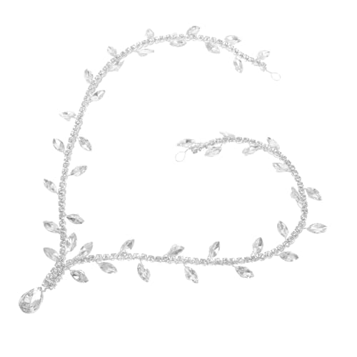 FOMIYES Strass-Stirnschmuck Anhänger Stirnkette Stirnbänder Strassstirnband Bräute Hochzeit Strasshaarzubehör Kopfbedeckungen für Frauen Kopf Kette Nachahmung Bohrer Silver von FOMIYES