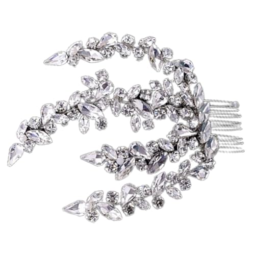 FOMIYES Blumen-haar-accessoire Für Hochzeiten Strass-haarkamm Clip Französische Haarspange Metall-kopfbedeckung Besonderes Kopfstück Für Mädchen Und Braut von FOMIYES