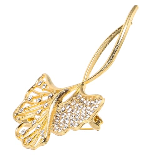 FOMIYES Strassbrosche Ginkgo Anstecker für Damen Eleganter Modeschmuck mit Schimmernden Strasssteinen für Anzüge Hochzeiten Besondere Anlässe Langlebig von FOMIYES