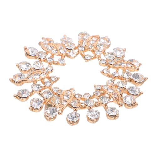 FOMIYES Strassbrosche aus Legierung mit Kristallranken-Motiv Modische Anstecknadel für Damenkleidung Vielseitig als Schal Kleidaccessoire Langlebig und Stilvoll von FOMIYES