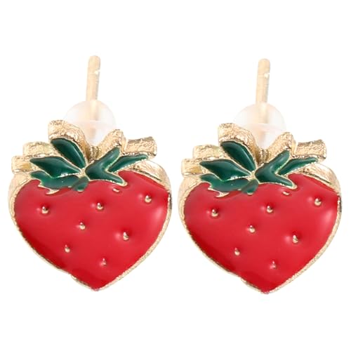 FOMIYES Strawberry Ohrstecker Damen Leichte Modische Frucht ohrringe aus Langlebigem Material Komfortabel für Alltag Trendiges Schmuckstück für Frauen und Mädchen Süßer Sommer look von FOMIYES