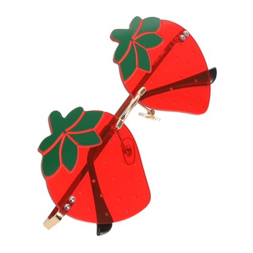 FOMIYES Strawberry Sonnenbrille Damen Leicht Rahmellos Hohe Transparenz Uv-schutz Partybrille Für Strand Autofahren Fotoshootings von FOMIYES