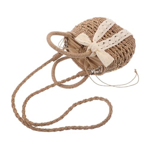 FOMIYES Stroh Beuteltasche Strandtasche Urlaubshandtaschen Stroh Umhängetaschen Für Damen Strandtasche Gewebte Geldbörsen Für Damen Geldbörse Mit Schultergurt Boho Geldbörsen von FOMIYES