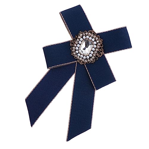 FOMIYES Stylische Brosche Brustnadel Blau mit Strassverzierung Retro Schleifen Anstecknadel als Modisches Kleidungs Accessoire Leicht und Vielseitig für Hemden Röcke und Anzüge Geeignet von FOMIYES