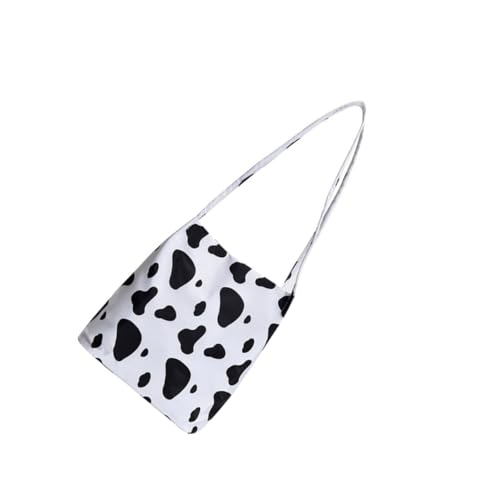 FOMIYES Stylische Hochformat Umhängetasche Damen Weiß mit Kuhle motiv Tragbare Change Bag mit Großem Fassungsvermögen Modische Stofftasche für Alltag Schule und Shopping von FOMIYES