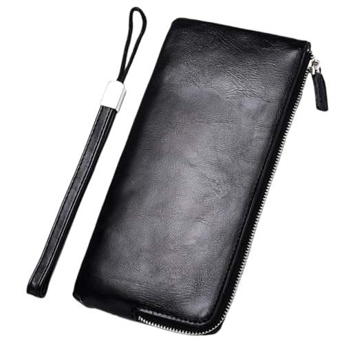 FOMIYES Stylische Lange Geldbörse für Herren RFID Sichere Brieftasche mit Mehreren Kartenfächern und Münzfach für Reisen und Täglichen Gebrauch Schwarz mit Handgelenkband FOMIYES Stylische Lange Geldbörse für Herren RFID Sichere Brieftasche mit Mehreren Kartenfächern und Münzfach für Reisen und Täglichen Gebrauch Schwarz mit Handgelenkband von FOMIYES
