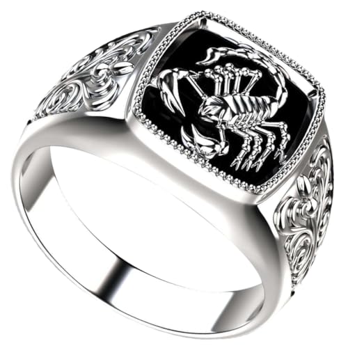 FOMIYES Stylischer Herrenring Sternzeichen Motiv Präzise Verarbeitung Robuster Legierungsring für Geburtstag Valentinstag Hochzeit Jubiläum von FOMIYES