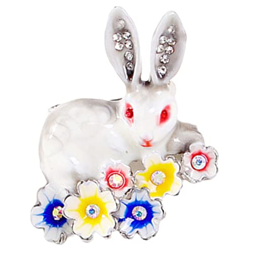 FOMIYES Süße Cartoon Kaninchen Brosche Langlebiger Legierung Detailreiche Osterhasen Form Modischer Anstecker für Damen und Mädchen Ostergeschenk Schmuckaccessoire Einfach zu Befestigen von FOMIYES