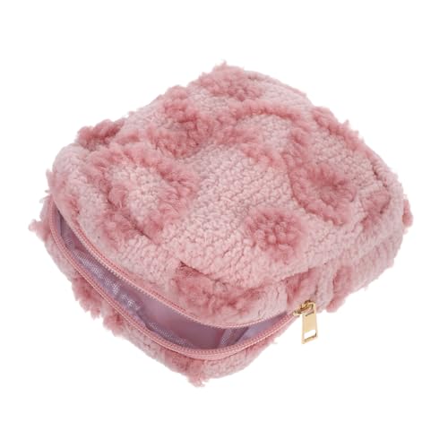 FOMIYES Süßes Münztäschchen Süße Mini Make Up Tasche Für Damen – Reise Kosmetiktasche Mit Herz Design – Pelziges Münztäschchen Für Mädchen – Kleiner Handtaschen Organizer von FOMIYES