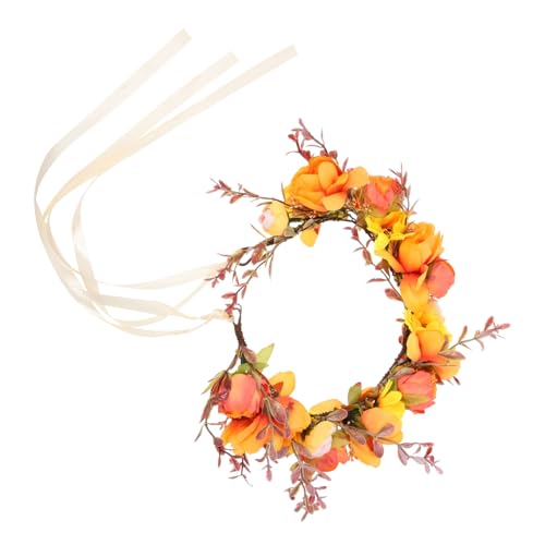 FOMIYES Stirnband Blumenblattkrone mexikanische Blumenkrone Braut Kopfschmuck blumengirlande künstlich künstliche blumengirlande Rosen Kopfbedeckung Zubehör Kranz Damen Haarschmuck Spinnen von FOMIYES