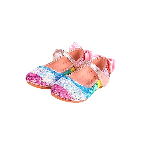 FOMIYES Tanzschuhe Mädchen Rundkopf Weiche PU Sohle Glitzernde Prinzessin Ballettschuhe Rosa für Ballett Übung und Tanztraining von FOMIYES