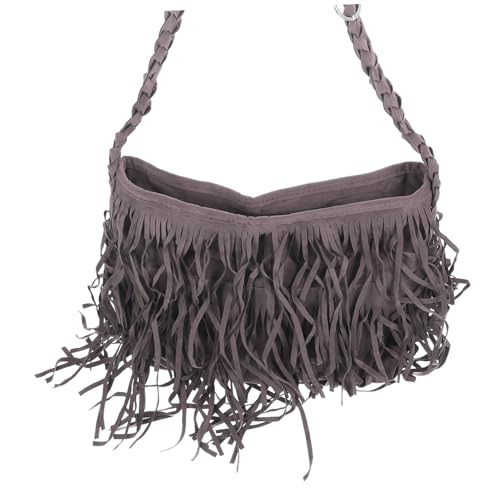FOMIYES Tasche Damen Tassel Schultertasche Lederimitat mit Fransen Crossbody Umhängetasche Mittelgroß Geräumig und Strapazierfähig Geeignet für Alltag und Shopping von FOMIYES