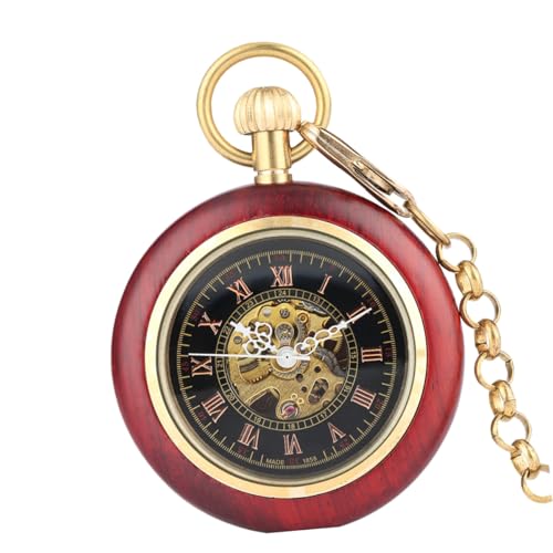 FOMIYES Taschenuhr Herren Antike Mechanische Uhr mit Römischen Ziffern und Kette Vintage Design Robuste Legierung und Glas Präzise Zeitmessung Praktisch und Dekorativ von FOMIYES