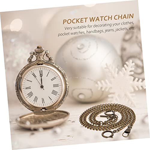 FOMIYES Taschenuhrkette Metall mit O Ring Klassische Aufhängekette für Taschenuhren und Kleidung Vielseitige Herren Uhrenkette als Dekorative Weste und Jeanskette Antikbronze von FOMIYES