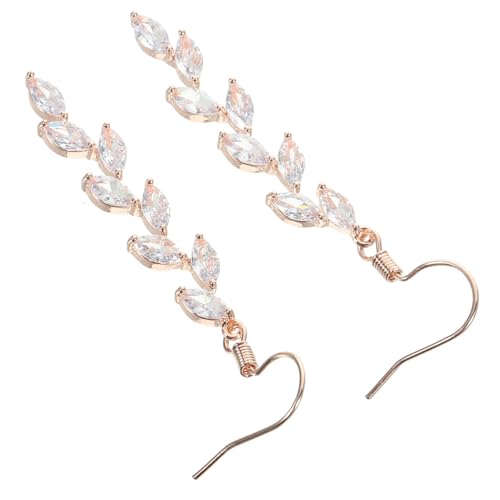 FOMIYES Tassel Ohrringe Damen mit Zirkonia Braut Ohrhänger Roségoldfarbene Ohrstecker Trendige Ohrschmuck für Hochzeit Party und Alltag Pierced Earrings von FOMIYES