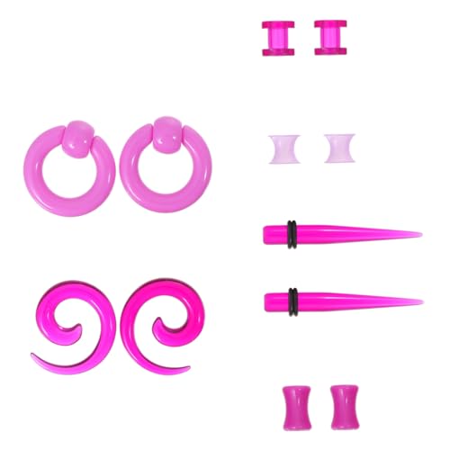 FOMIYES Teiliges Ohr Expander Spitzkegel Piercing Schmuck Farbverlauf Violett Ear Stretching Starter Schmuck für Damen und Herren Langlebig Modisch von FOMIYES