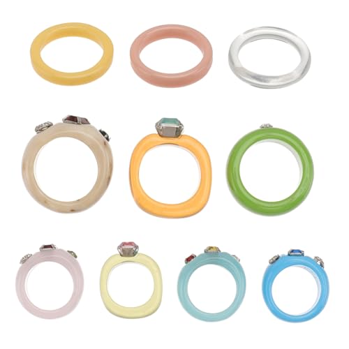 FOMIYES Teiliges Resin Ringe Bunte Geometrische Finger Ringe Transparente Langlebige Schmuckaccessoires Unisex Schmuck für Alltag und Party Kreatives von FOMIYES