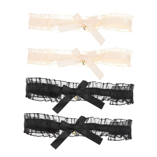 FOMIYES Teiliges Spitzen Choker mit Falbala Besatz und Schleife Verstellbare Halsketten in Beige und Schwarz Modisches Kleidung Accessoire für Mädchen und Damen von FOMIYES