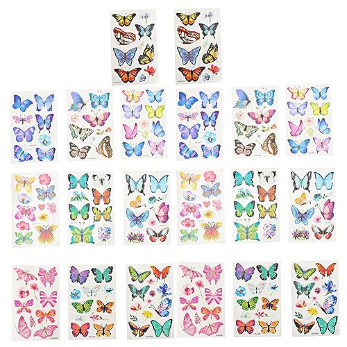 FOMIYES 20blätter Bunte Schmetterlingstätowierungen Für Mädchen Temporäre Tattoos Transfer Aufkleber Einfach Anzuwendende Diy Dekoration Für Schultern Rücken Füße Fenster Und Mehr von FOMIYES