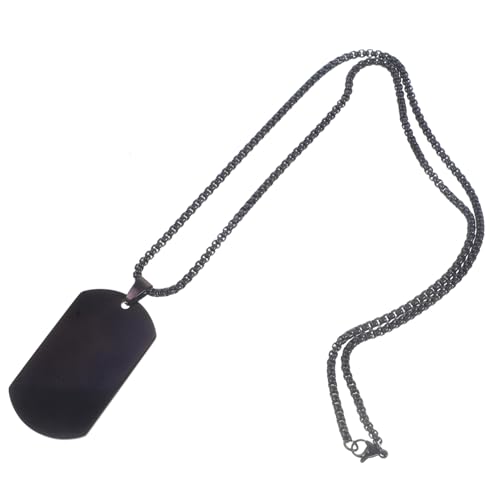 FOMIYES Titanium Dog Tag Halskette Herren Schwarz Militärischer Anhänger Robuste Kette Modischer Schmuck für Alltag und von FOMIYES
