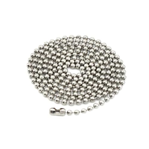 FOMIYES Titanium Kugelkette Pack Edelstahl Rundperlenkette Silber Hochbeständig Acid alkali resistent für Halsketten und Armbänder von FOMIYES