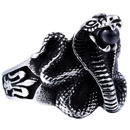 FOMIYES Titanstahl Snake Ring Herrenring Punk Stil Cooles Schmuckstück Alltag Party von FOMIYES