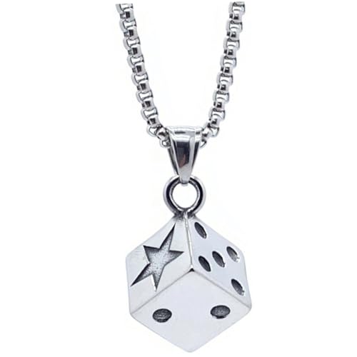 FOMIYES Titanstahl Würfel Anhänger Halskette Verstellbar Unisex Punk Schmuck Modisch Langlebig für Damen Herren Passend zu Verschiedenen Styles von FOMIYES