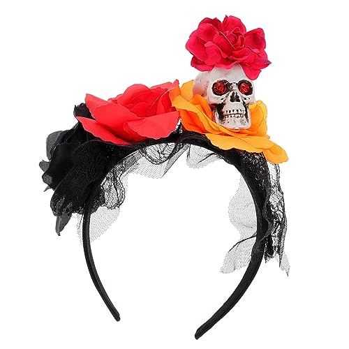 FOMIYES Totenkopf-stirnband Halloween-haarreifen Gotischer Haarreif Halloween Rose Totenkopf Stirnband Halloween-stirnband Dia De Los Muertos Stirnband Plastik Spinne Fräulein Schädel von FOMIYES