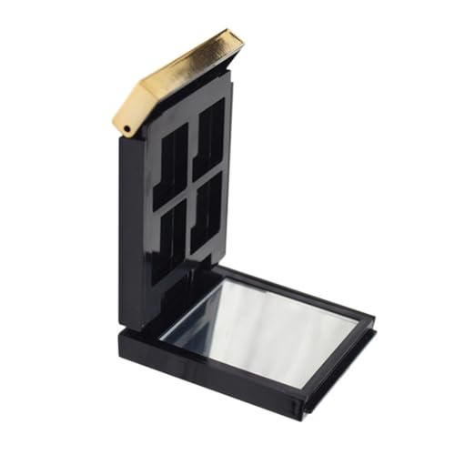 FOMIYES Tragbare Fächer Make Up Organizer mit Flip Deckel und Spiegel Nachfüllbare Kosmetikbox für Lidschatten Lippenstift für Reisen von FOMIYES