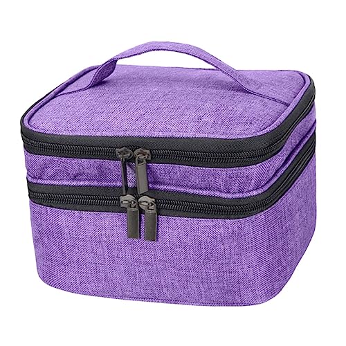 FOMIYES Tragbare Nagellack Aufbewahrungstasche Fächer Doppelstöckig aus Oxford mit Griff Stoßfestes Design für Ätherische Öle und Kosmetik Vielseitiger Organizer für Reise und Alltag von FOMIYES
