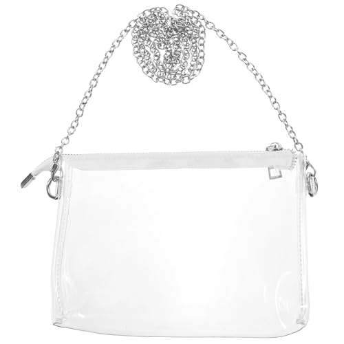 FOMIYES Transparente Crossbody Bag Damen mit Verstellbarem Schulterriemen Stadion Konzerttaugliche Leichte Handytasche mit Reißverschluss Multifunktionale Kleine Umhängetasche für Karten von FOMIYES