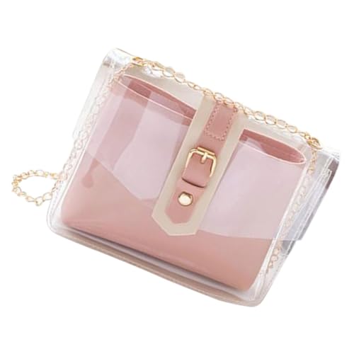 FOMIYES Transparente Crossbody Tasche aus PVC Leichte Umhängetasche mit Kette Modische Single Shoulder Bag für Damen Vielseitige Messenger Bag für Alltag Party Reise und von FOMIYES