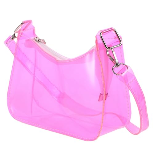 FOMIYES Transparente Damen Umhängetasche aus Leichtem Strapazierfähigem PVC mit Verstellbarem Gürtel Mittlerer Kapazität für Alltag und Reisen Candy Farben Vielseitige Schulter und von FOMIYES