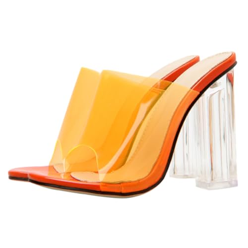 FOMIYES Transparente High Heels Damen Sommer Sandalen Stilvolle Party Schuhe mit Absatz Modisch und Langlebig aus PVC und Tpr Geeignet für Festliche Anlässe und Outfits von FOMIYES