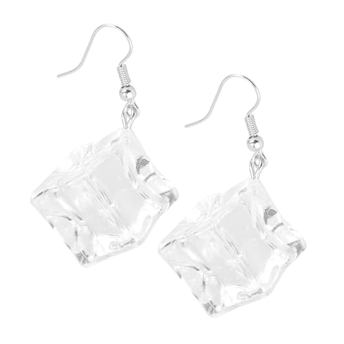 FOMIYES Eiswürfel Ohrringe Damen Transparente Tropfenohrringe Kreatives Harzmaterial Baumelnde Sommerohrringe Ohrschmuck Für Frauen Und Mädchen von FOMIYES