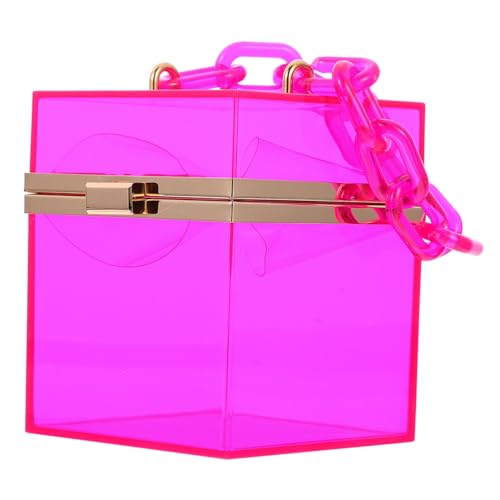 FOMIYES Transparente Jelly Schultertasche aus Harz Stilvolle Kleine Quadratische Umhängetasche mit Verstellbarem Schulterriemen Wasserabweisend und Modisch für Alltag Shopping und Party von FOMIYES