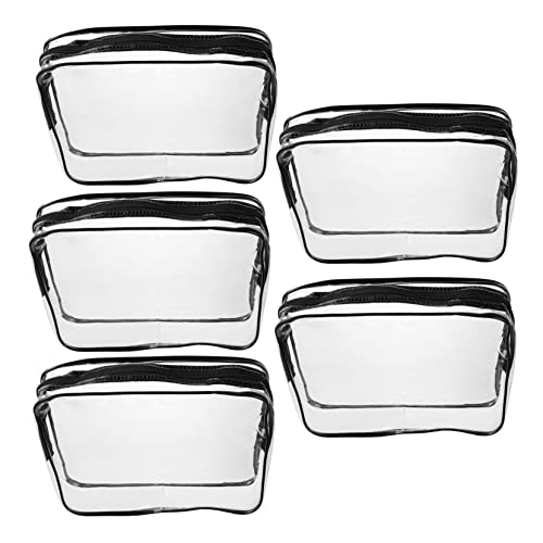 FOMIYES Transparente Kosmetiktasche 5 Stücke PVC Kulturbeutel Multifunktionale Make Up Organizer für Reisen Leicht und mit Reißverschluss von FOMIYES
