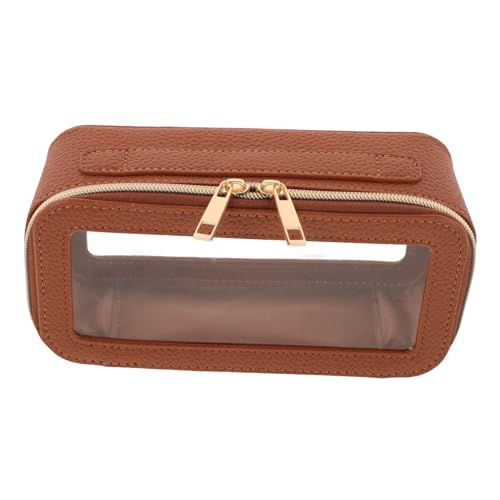 FOMIYES Reise Make up Tasche Aus Wasserdichtem PVC Mit Reißverschluss Tragbare Kosmetiktasche Für Frauen Kompakter Bürstenhalter Transparente Kulturbeutel Für Reisen Große Kapazität von FOMIYES