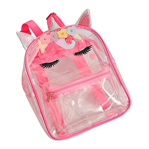 FOMIYES Transparenter Einhorn-Rucksack Für Junge Mädchen Süßes Cartoon-Design Für Schule Reisen Und Ausflüge Leicht Und Praktisch Für Mädchen Und Jungen von FOMIYES