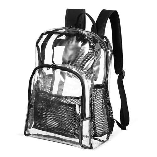 FOMIYES Transparenter PVC Rucksack Robust Strapazierfähig mit Großem Fassungsvermögen Ergonomische Schulterriemen für Schule Mädchen Stadionveranstaltungen und Alltag von FOMIYES